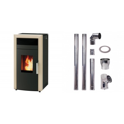 Set Pelletofen Wasserführend Alfa Plam Commo 15, 15kW + Schornstein bausatz für Pelletofen, Edelstahl AISI 304, 80-150mm - Produktvergleich