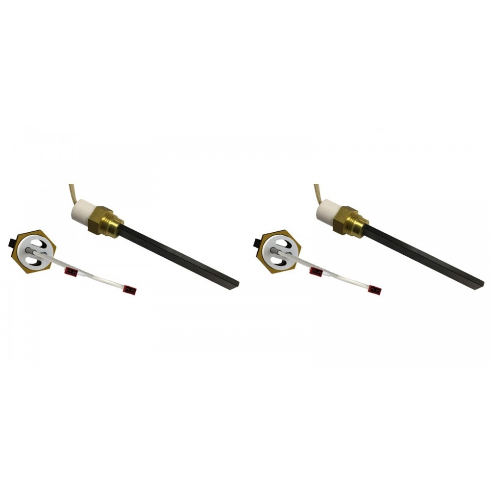 Glühzünder / Zünder mit Schwarz Quarz Kristall für Pelletofen Eco Spar, BURNiT, Whitfield, Lennox und andere, Gesamtlänge 123mm, 400W - 2 Stk. | Glühzünder Pelletofen | Pelletofen Ersatzteile |