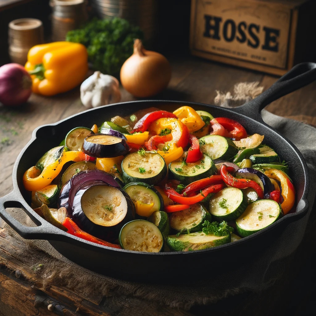 sautéed-vegetables-in-a-hosse-cast-iron-skillet